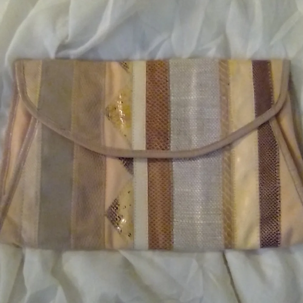 Furst & Mooney Clutch Purse Women's Medium Multicolor Striped Envelope Style